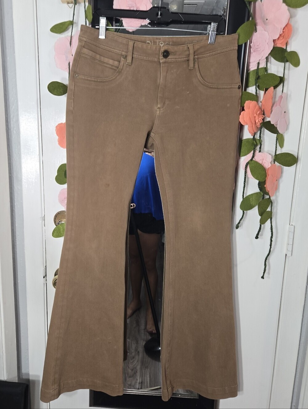DL1961 Joy Super High Rise Flare Brown Pants Sz 32